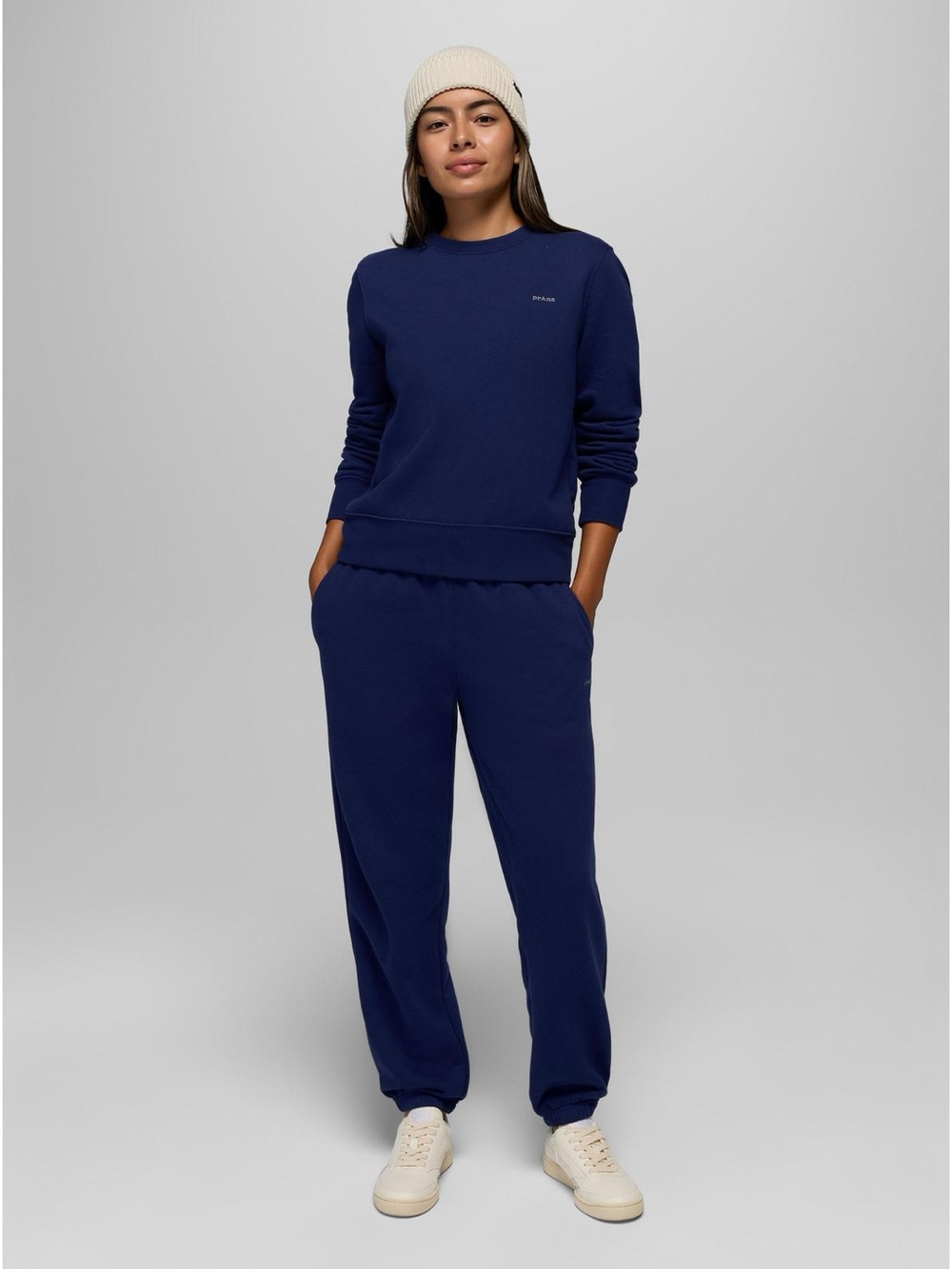 NWT SET!! prAna Fleece Crew Sweatshirt & Sweatpants Capulet Blue Size Medium